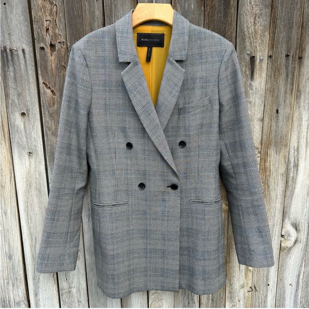 BCBGMaxazria Plaid Blazer Jacket XXS